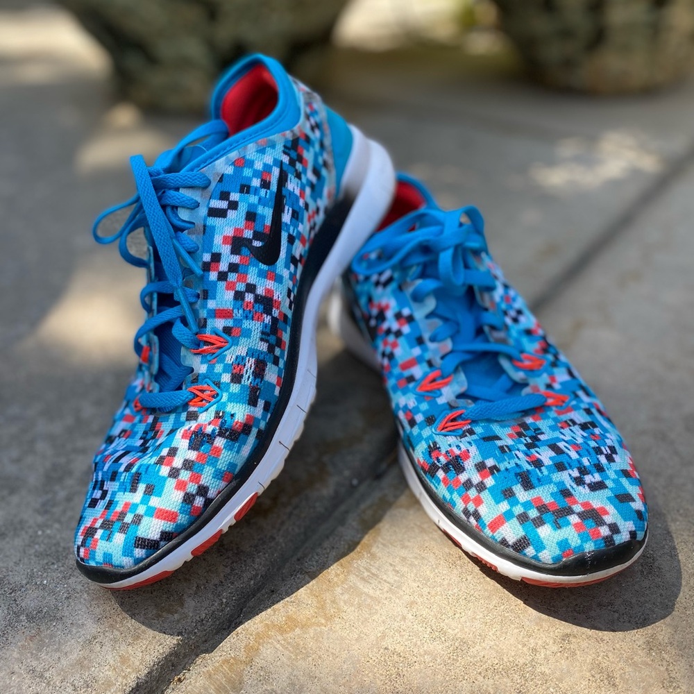Nike Free 5.0 TR Fit 5 Blue Pixelated Sneaker